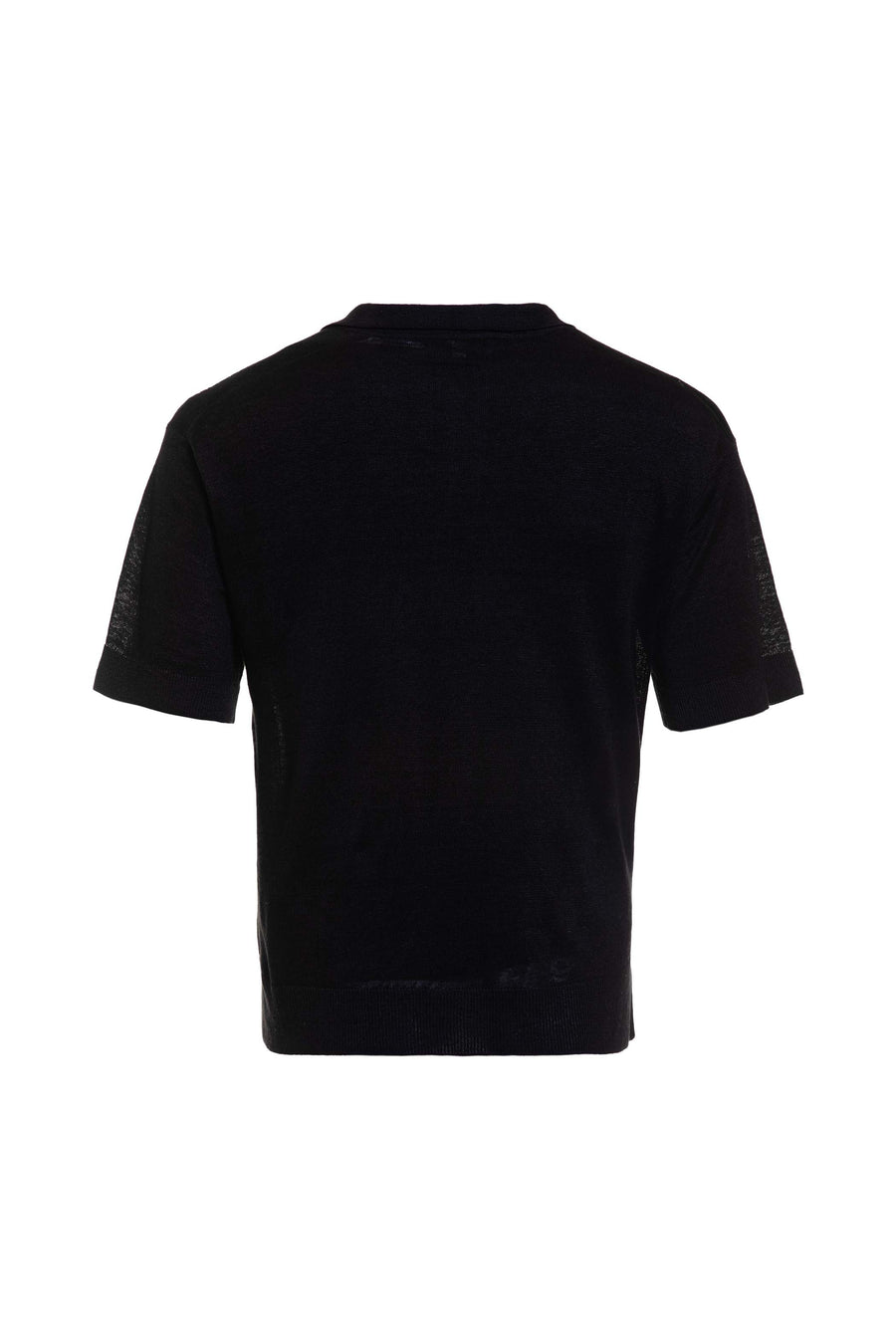 Men's Linen Textured Embroidered Polo