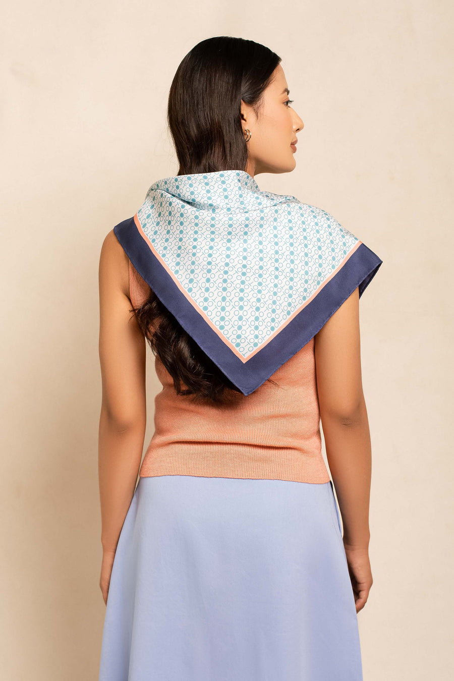 Block Printed Carree II Square Silk Scarf